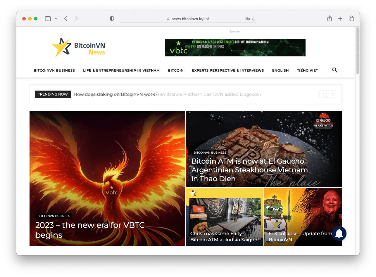 BitcoinVN Insights website