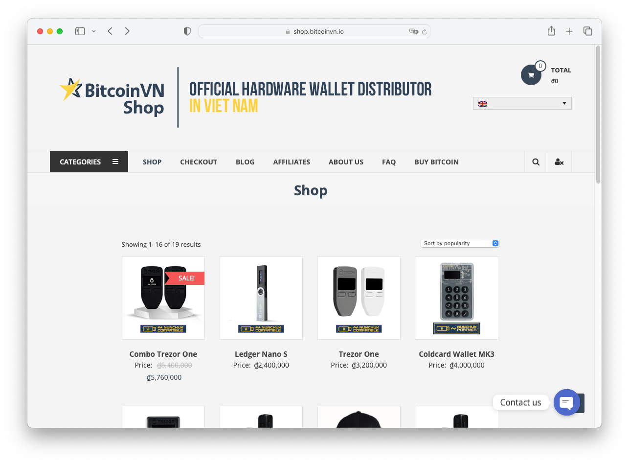 BitcoinVN Shop Screenshot