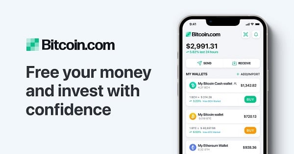 Ví Bitcoin Bitcoin.com có giao diện đẹp, dễ sử dụng cho người mới