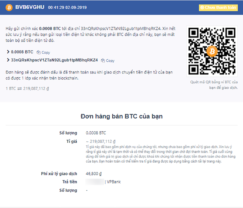 Hướng dẫn khi bán Bitcoin