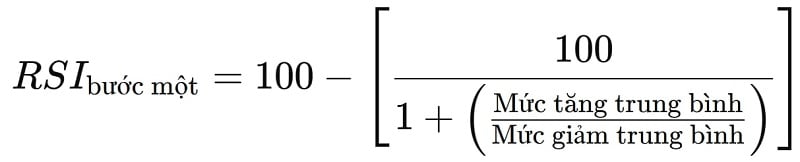 Công thức tính RSI bước 1