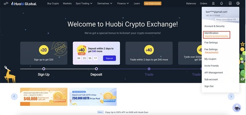 Chọn “Identification”