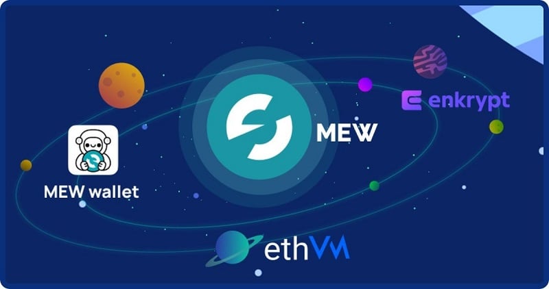 Ví MyEtherWallet được liên kết với nhiều ví khác