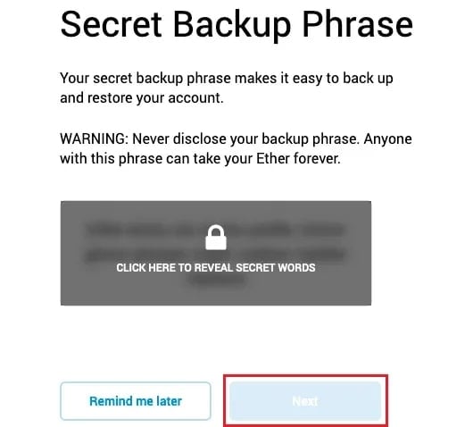 Nhấn vào “Next”
