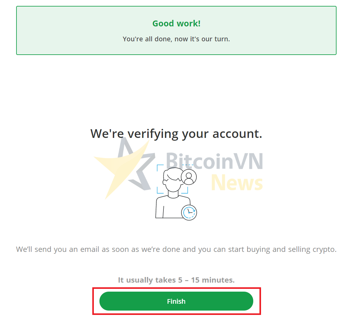 Màn hình hoàn tất thiết lập 2FA trên Bitstamp