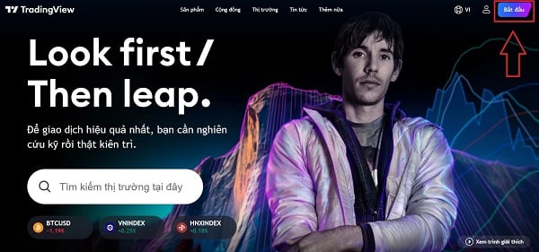 Chọn “bắt đầu” để tạo tài khoản