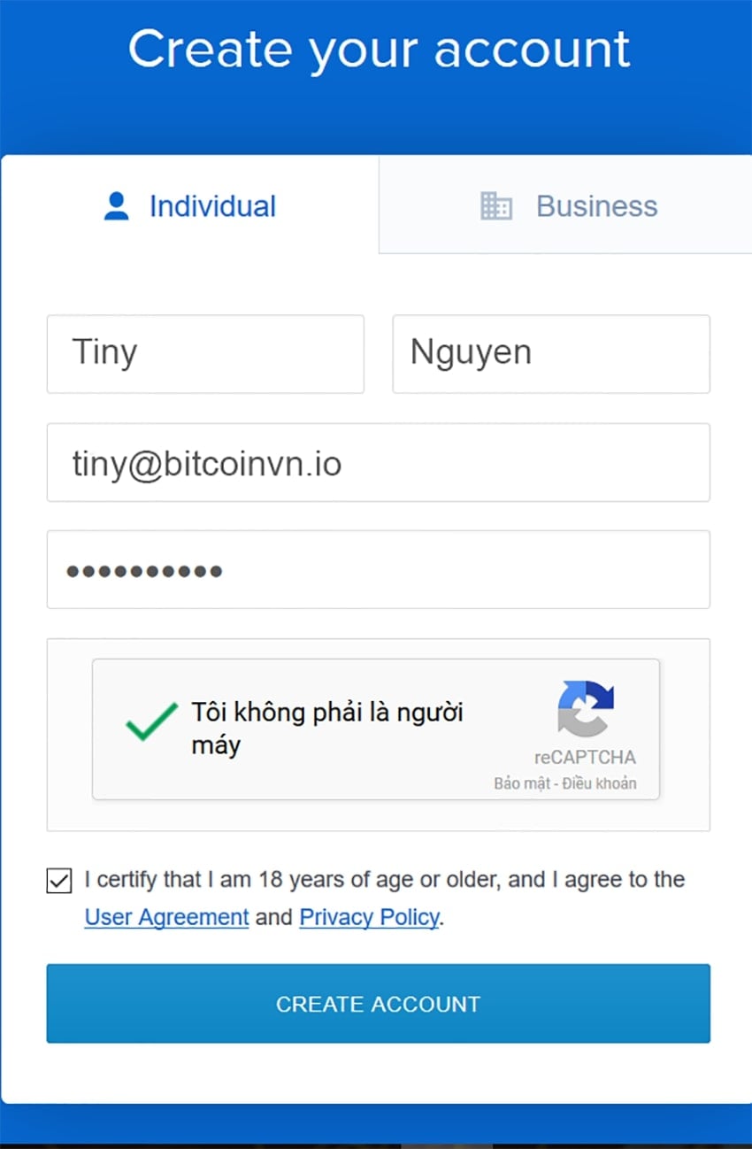 Hướng dẫn tạo và sử dụng ví Bitcoin trên Coinbase