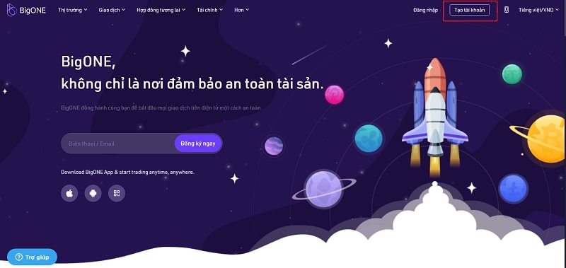 Chọn “Tạo tài khoản”