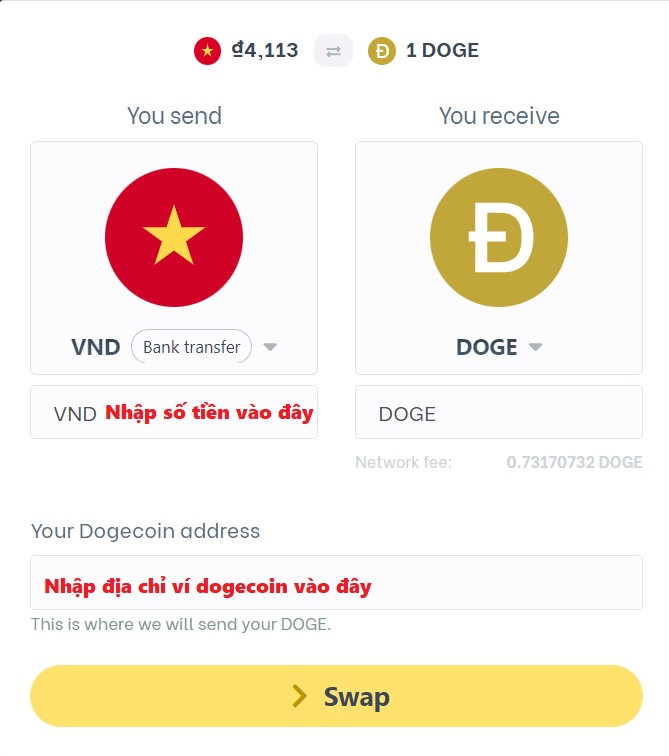 Giao diện sàn BitcoinVN