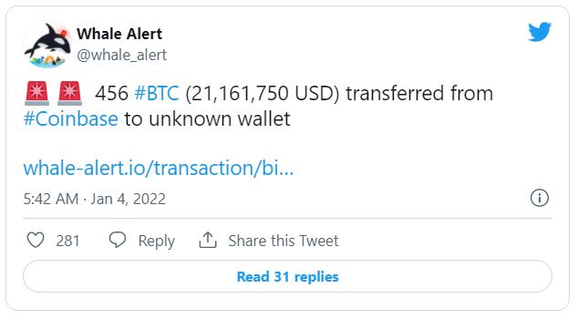 Ví cá voi lớn thứ 3 trên thế giới đã mua vào 456 BTC trong ngày sinh nhật lần thứ 13 của Bitcoin