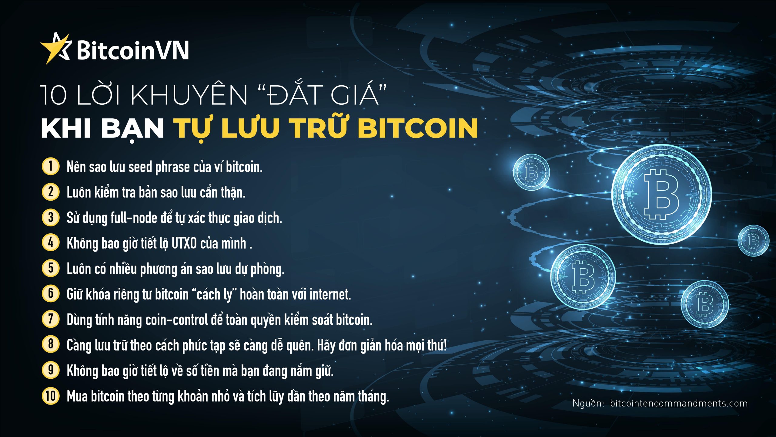 Lời khuyên đắt giá khi bạn tự lưu trữ bitcoin