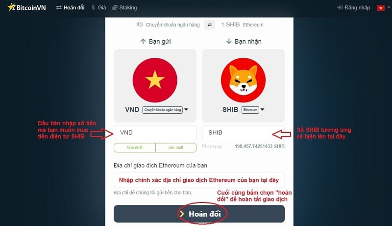 Làm theo các bước hướng dẫn trên để mua tiền điện tử Shiba Inu