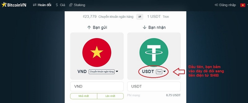 Thay đổi loại tiền điện tử bạn muốn mua