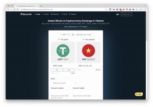 BitcoinVN interface, remittance