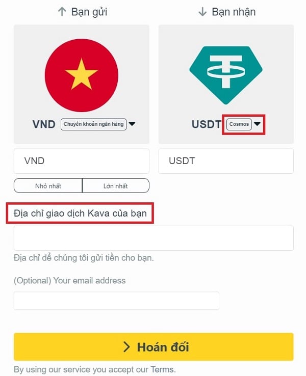 Giao dịch USDT trên Cosmos có thể yêu cầu địa chỉ Kava
