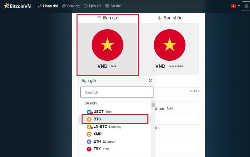 Chọn Bitcoin