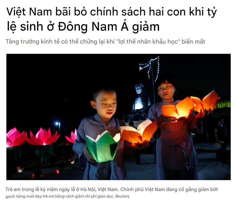 Việt Nam chính thức bãi bỏ chính sách sinh tối đa 2 con, đồng thời khuyến khích các gia đình trẻ có thêm thành viên mới