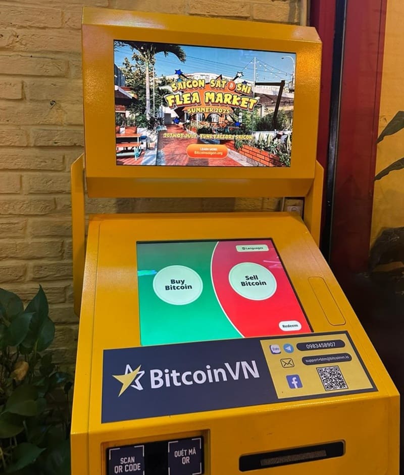 Chiếc máy ATM Bitcoin 2 chiều sẽ được trưng bày tại phiên chợ để bạn trải nghiệm