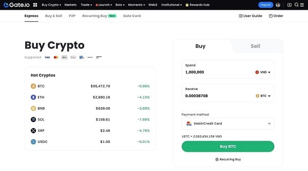 Gate.io là sang giao dịch hỗ trợ nhiều coin nhất tại Việt Nam