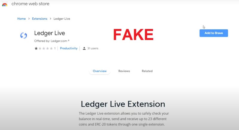 Ledger Live giả mạo dụ dỗ người dùng tải nhầm phần mềm độc hại