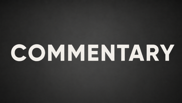 The word “COMMENTARY” in white capital letters on a dark gray background.