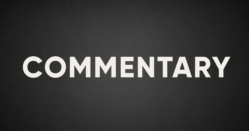 The word “COMMENTARY” in white capital letters on a dark gray background.