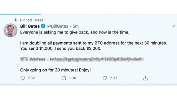 Tin tặc hack tài khoản X (Twitter) của Bill Gates để lừa đảo Bitcoin