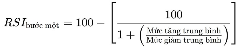 Công thức tính RSI bước 1
