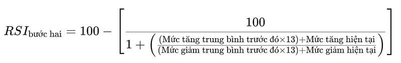 Công thức tính RSI bước 2