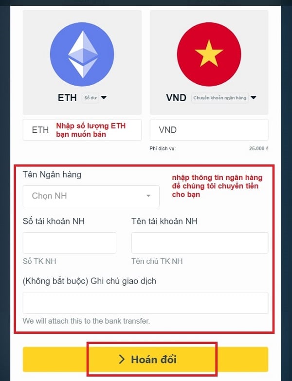 “Hoán đổi” để bán ETH