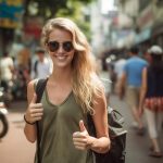 Attractive Woman Giving Thumbs Up