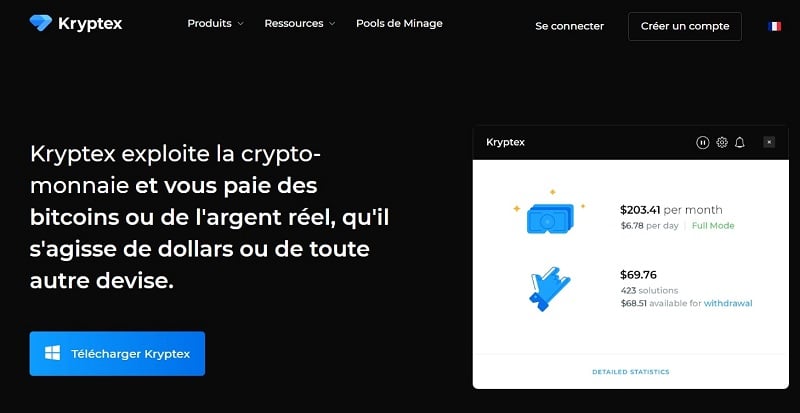 Kryptex Miner là cách đào bitcoin free giúp bạn tối ưu hóa lợi nhuận