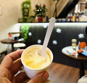 the ice cream—made with honey
