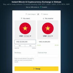 VND cash deposit on the BitcoinVN platform
