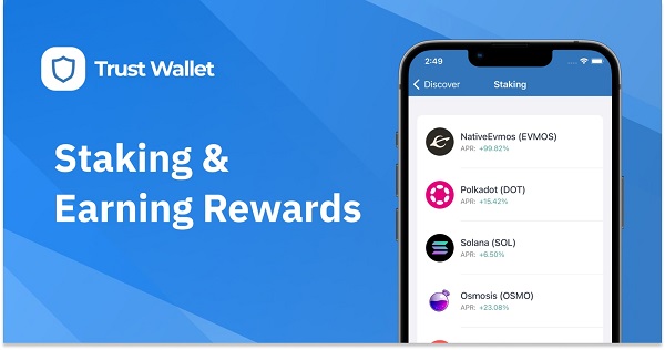 Trust Wallet hỗ trợ stake tiền điện tử kiếm lời