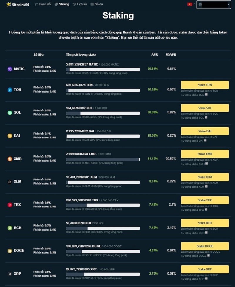 Yield Farming với hình thức staking trên BitcoinVN