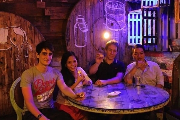 Co-founders of Bitcoin Vietnam (from left to right): Aleksander Winter, Nguyễn Trần Bảo Phương, Dominik Weil, and Phil Trinh