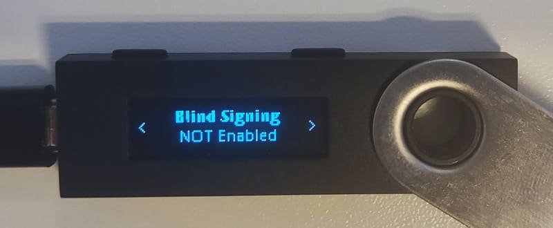 Only ever blind-sign transactions if you fully understand the risks involved
