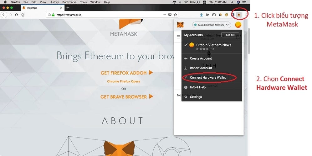 Hướng dẫn liên kết ví cứng Trezor với ví Metamask A-Z