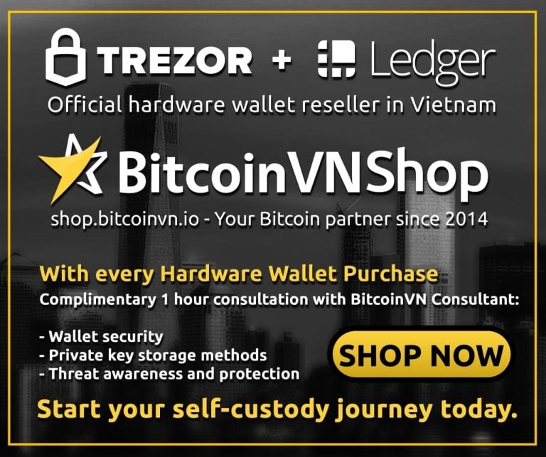 Now with every wallet purchased on BitcoinVN Shop - free 1h security consulting session to get started