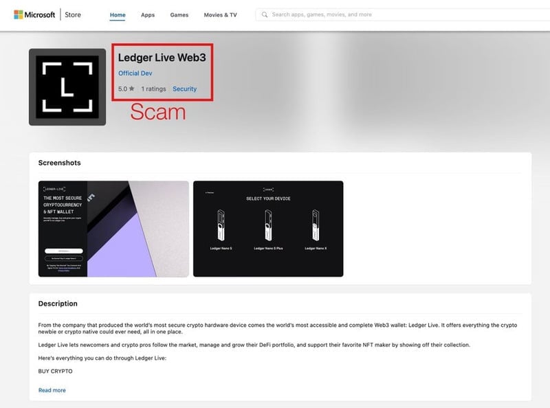 fake Ledger Live apps