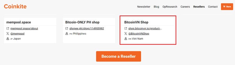 BitcoinVN Shop, an officially authorized Coldcard reseller